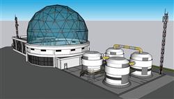 玻璃球形建筑SU模型