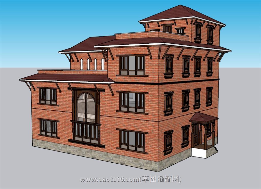 红砖建筑SU模型