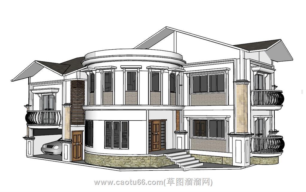 欧式住宅别墅SU模型