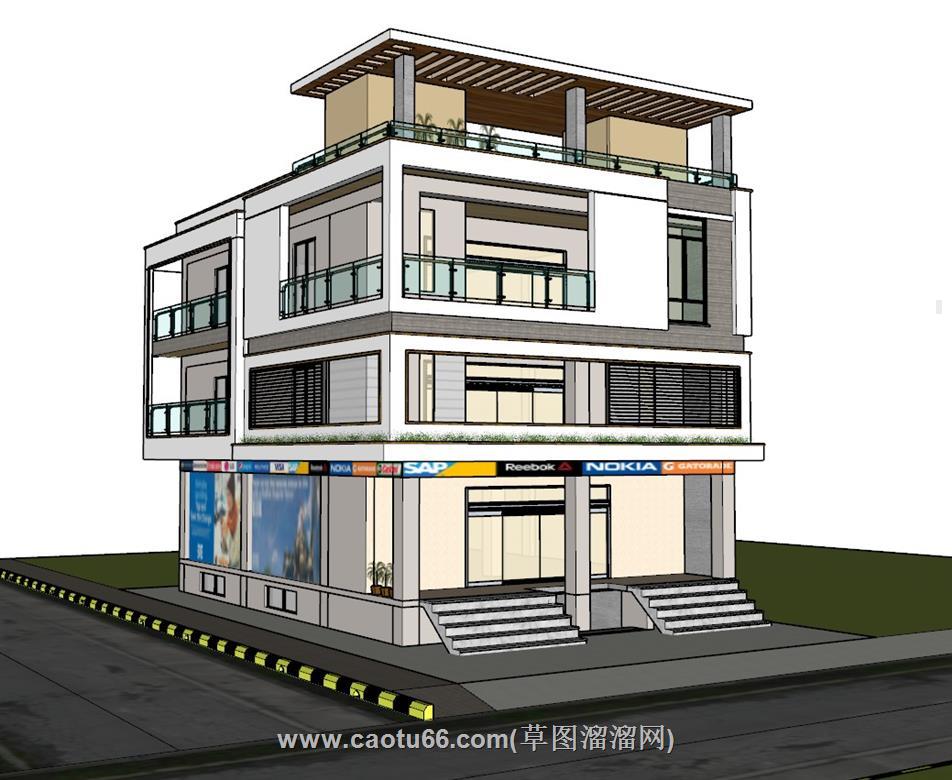 三层住宅建筑SU模型