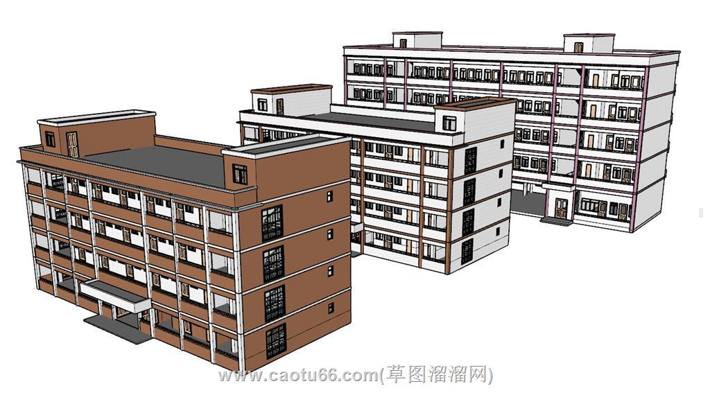学校宿舍楼SU模型