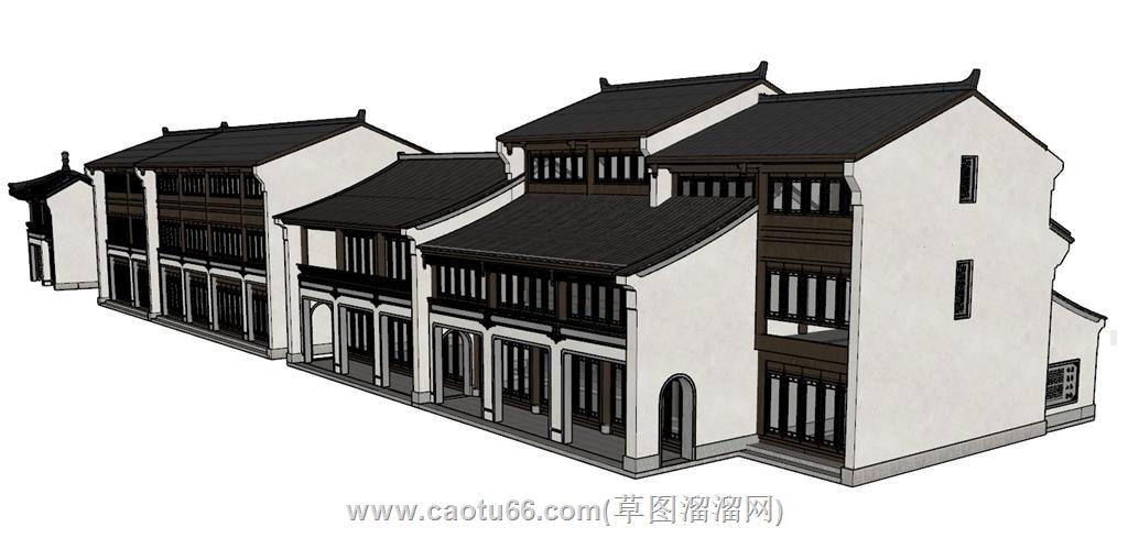 仿古建筑中式SU模型