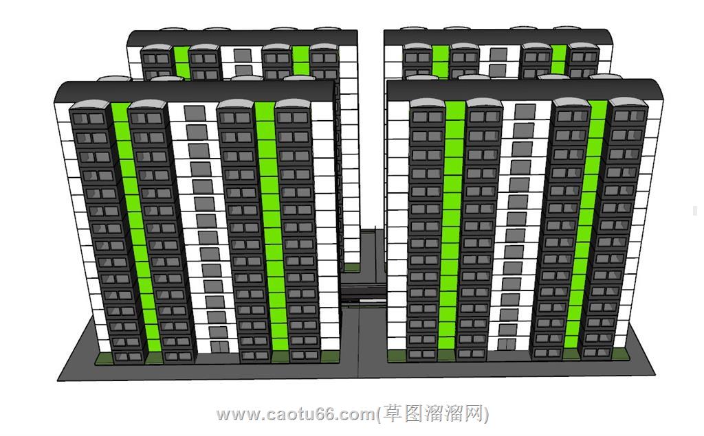 住宅楼单元楼SU模型