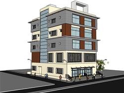 办公楼建筑SU模型 免费sketchup模型下载