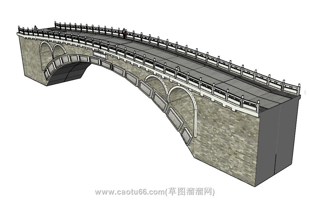 石桥桥梁SU模型