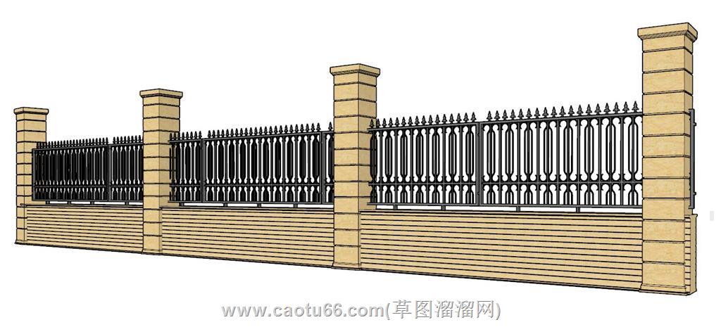 围墙栏杆SU模型