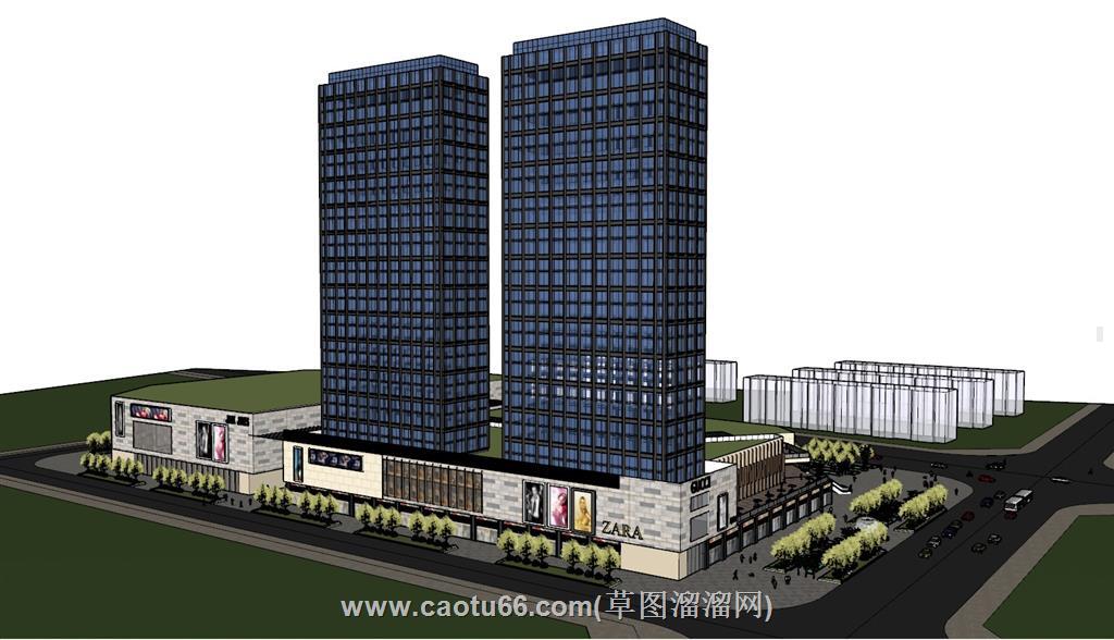 商业综合体建筑SU模型