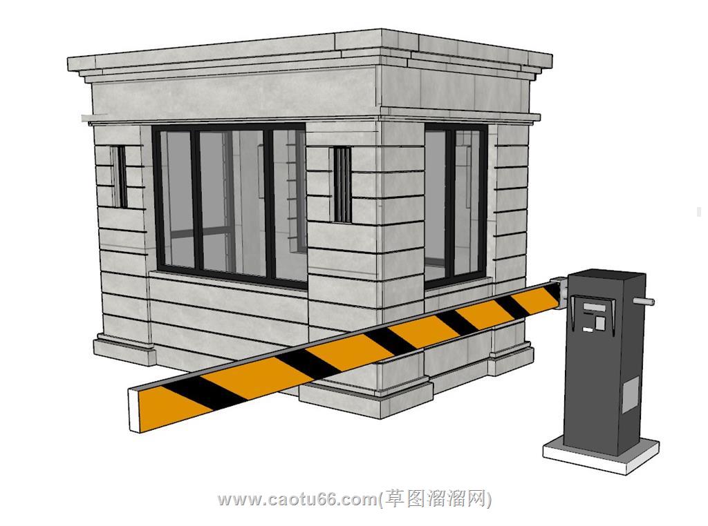 保安亭岗亭SU模型
