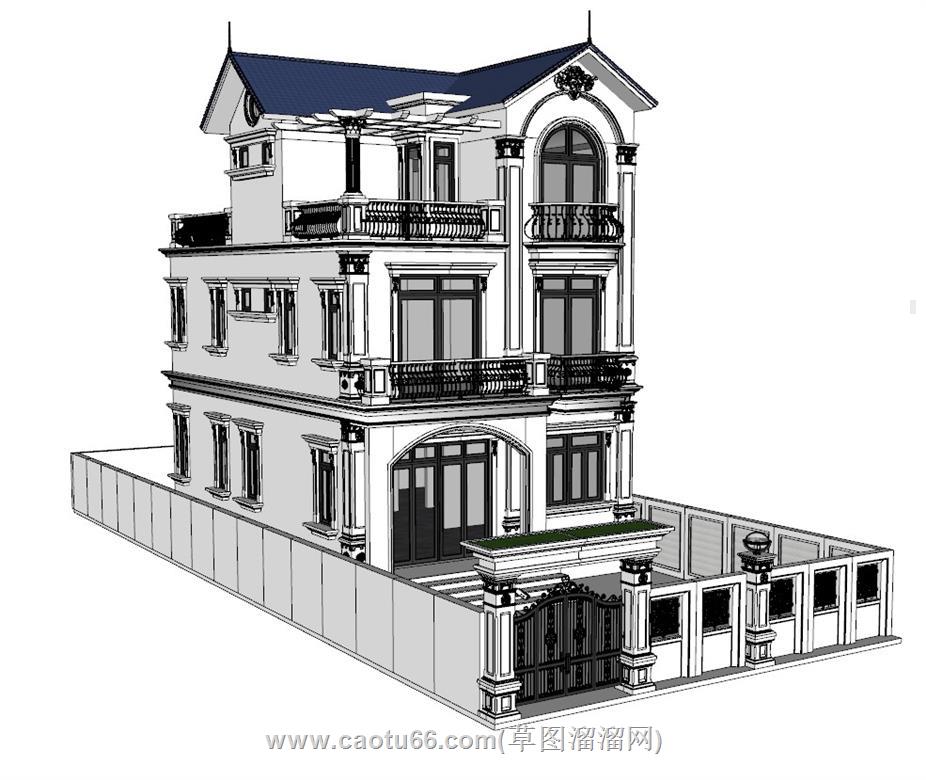 欧式独栋别墅SU模型