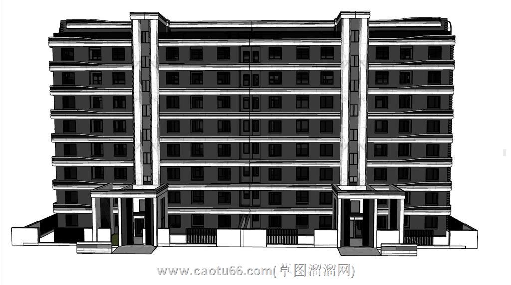 住宅楼单元楼SU模型