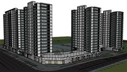 小区高层建筑SU模型