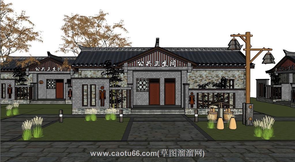 公共卫生间厕所SU模型