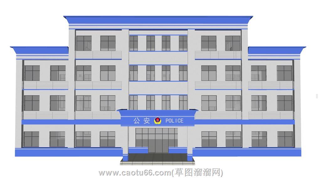 警察局公安局派出所SU模型