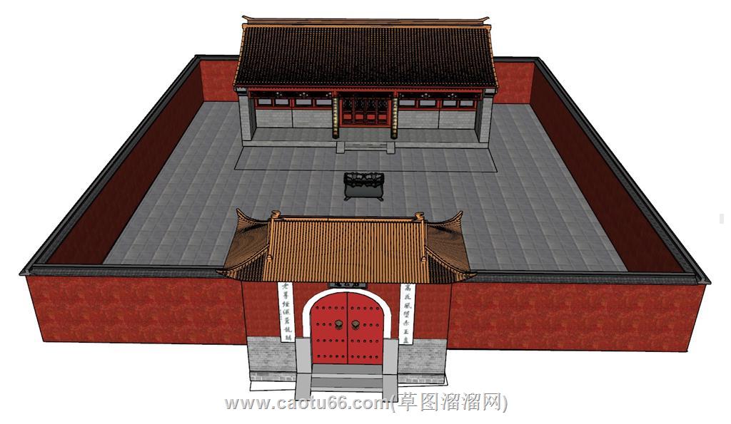 佛教寺庙SU模型