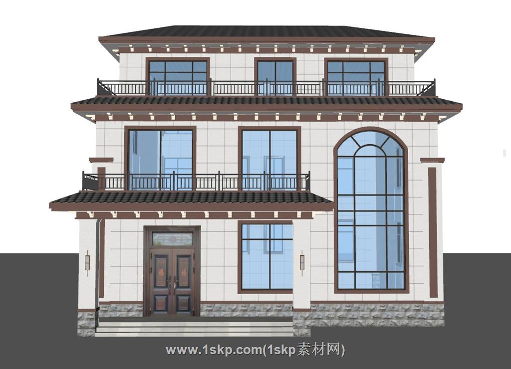中式农村自建房SU模型