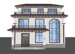 中式农村自建房SU模型