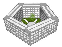 美国五角大楼建筑SU模型