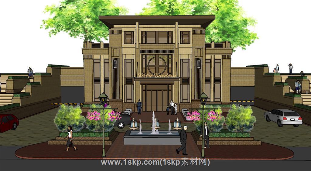 新古典售楼部SU模型