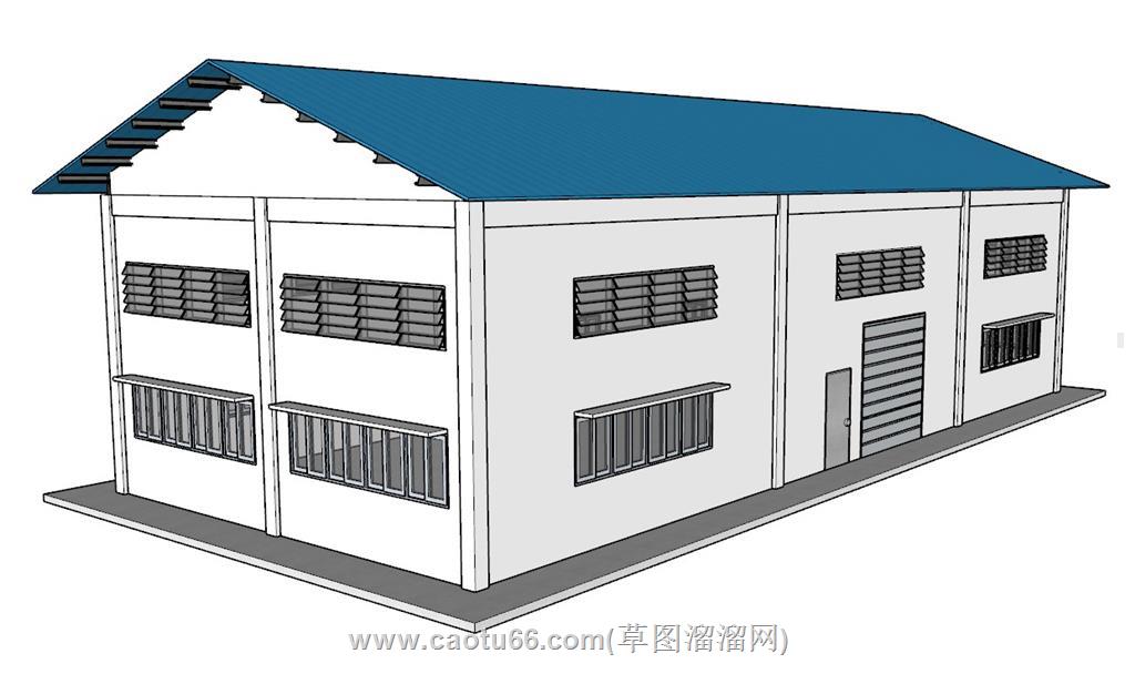 企业仓库建筑SU模型