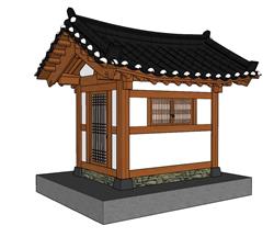 中式屋檐瓦片SU模型