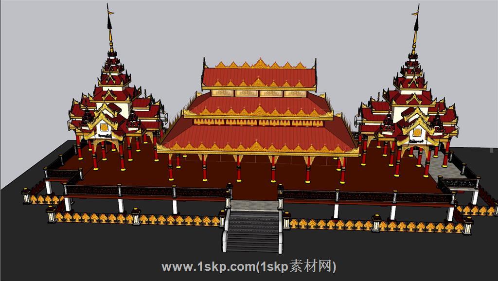 泰式寺庙建筑SU模型