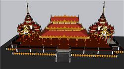 泰式寺庙建筑SU模型