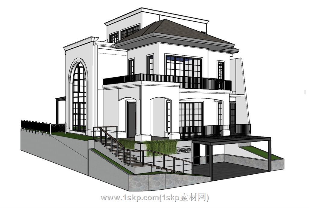 山地别墅住宅SU模型