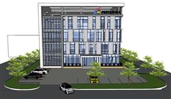 公司办公楼建筑SU模型 免费sketchup模型下载