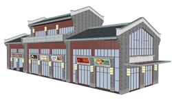 中式商业街建筑SU模型