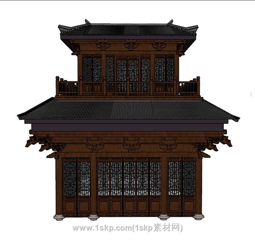 中式古建筑SU模型