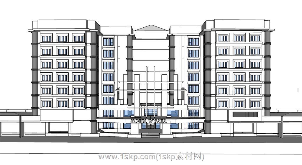 酒店建筑SU模型