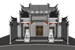 中式古建祠堂SU模型
