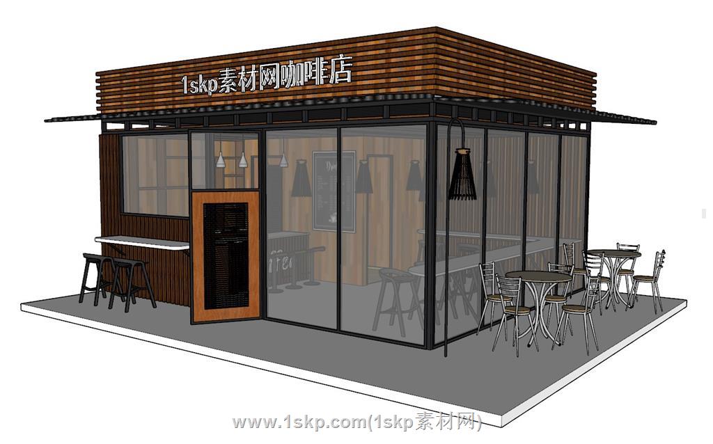 咖啡店咖啡屋SU模型