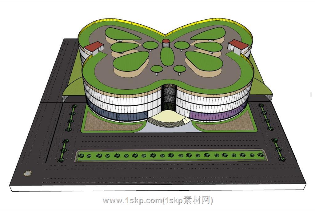 蝴蝶造型建筑SU模型