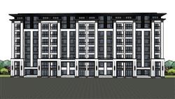 中式别墅建筑SU模型 免费sketchup模型下载