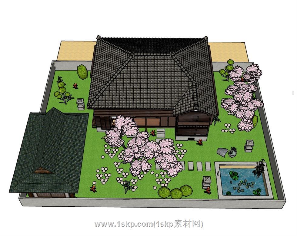 日式古建筑住宅SU模型