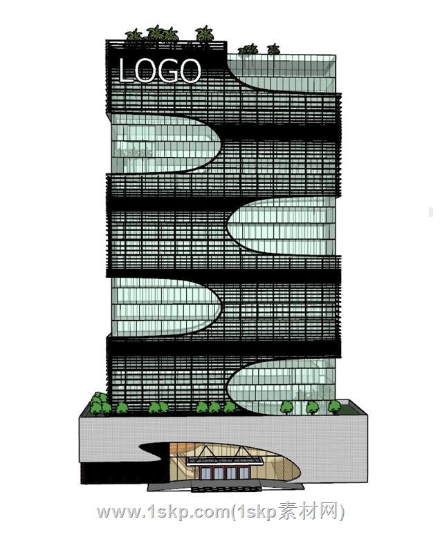办公建筑SU模型