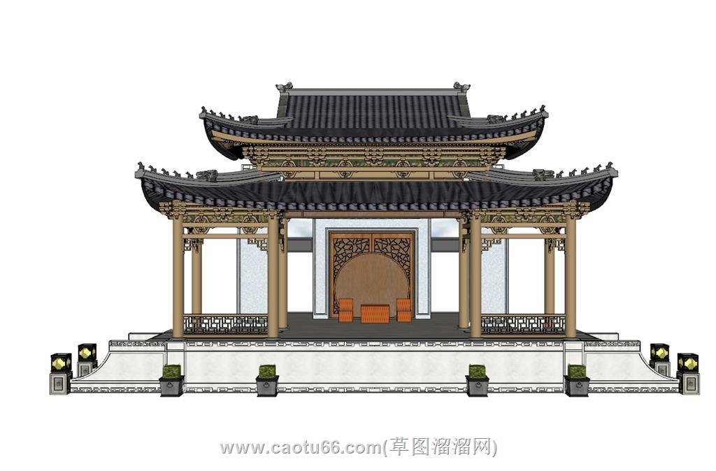 戏台阁楼SU模型