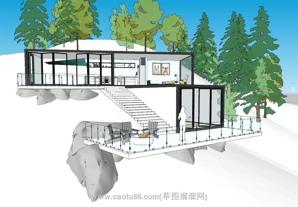 山地休闲住宅SU模型