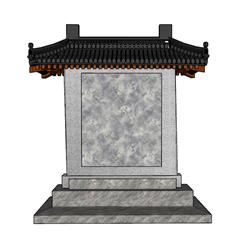 古建石碑SU模型
