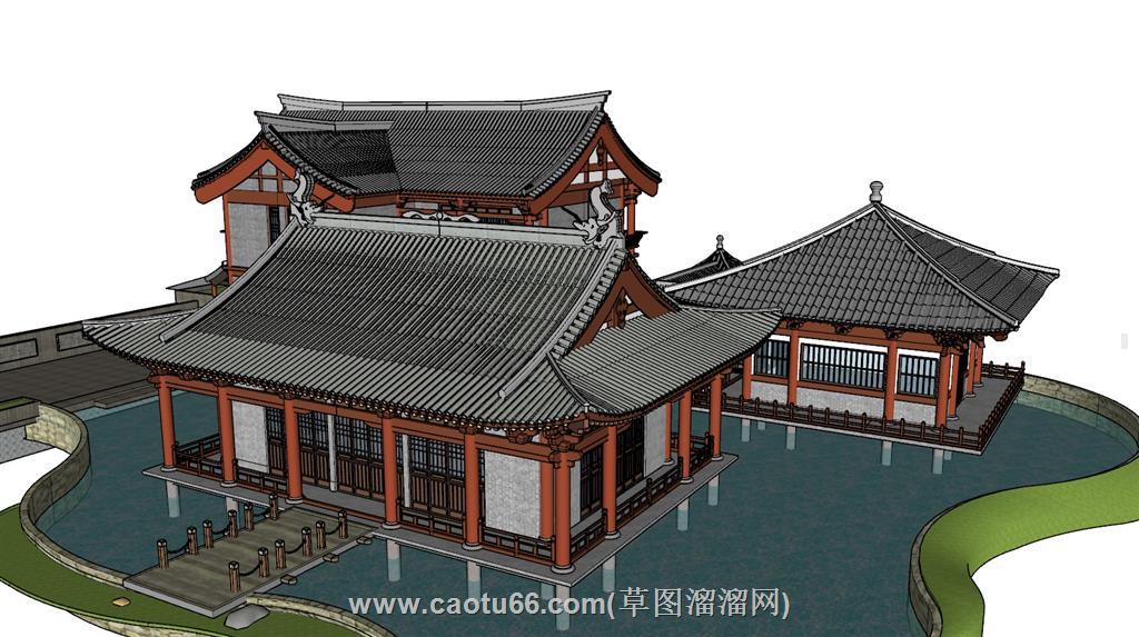 中式歇山古建SU模型