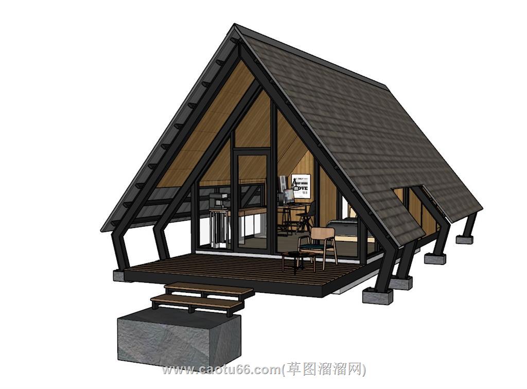 度假屋三角屋SU模型