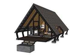 度假屋三角屋SU模型