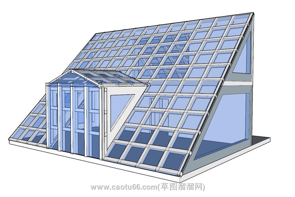三角屋玻璃房阳光房SU模型