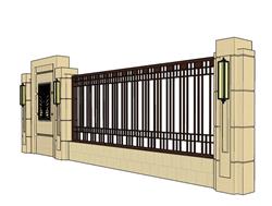 围墙围栏SU模型