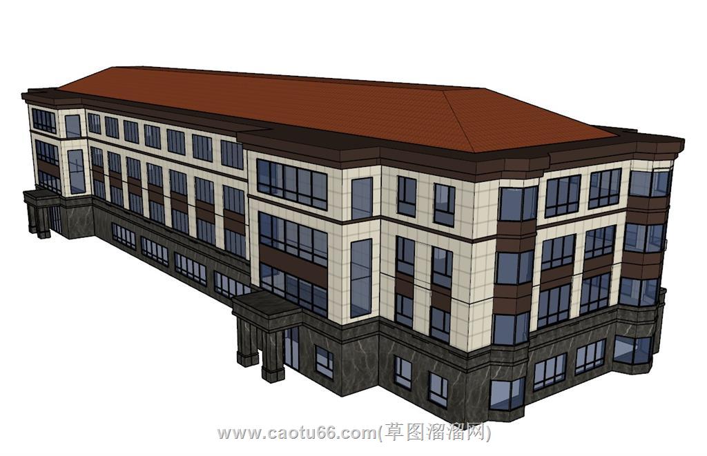 中式厂房建筑SU模型