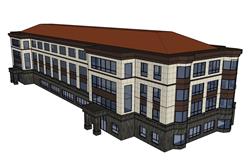 中式厂房建筑SU模型