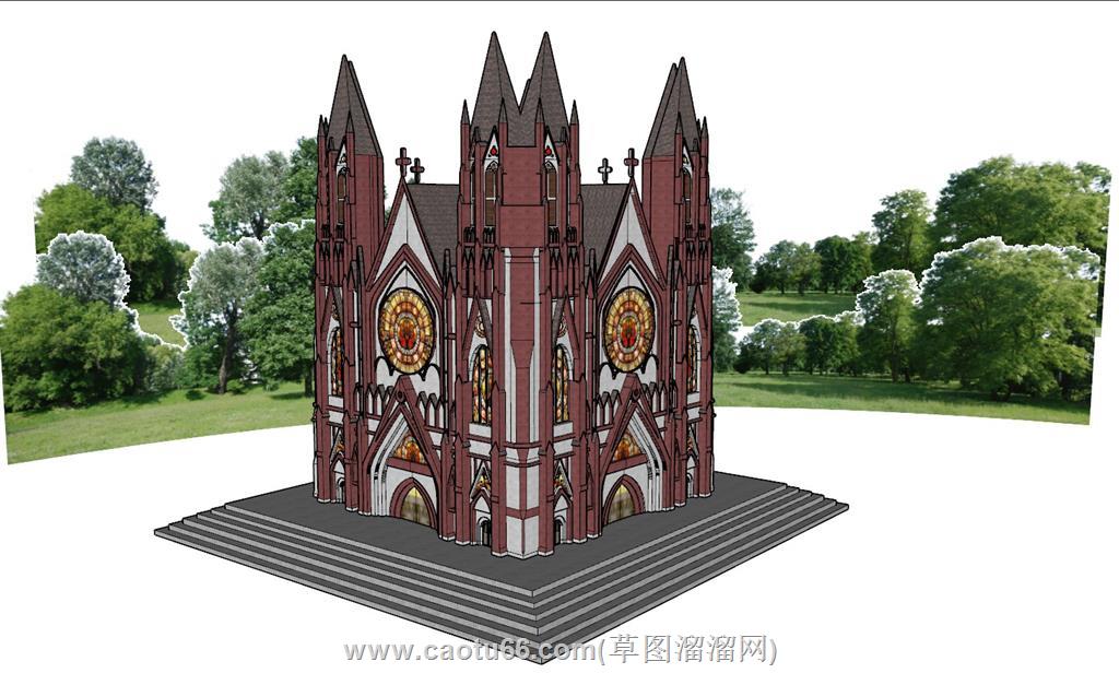 教堂建筑SU模型