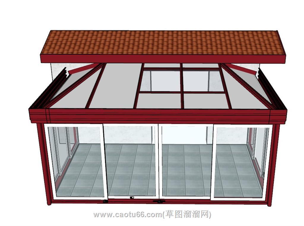 阳光房玻璃房SU模型