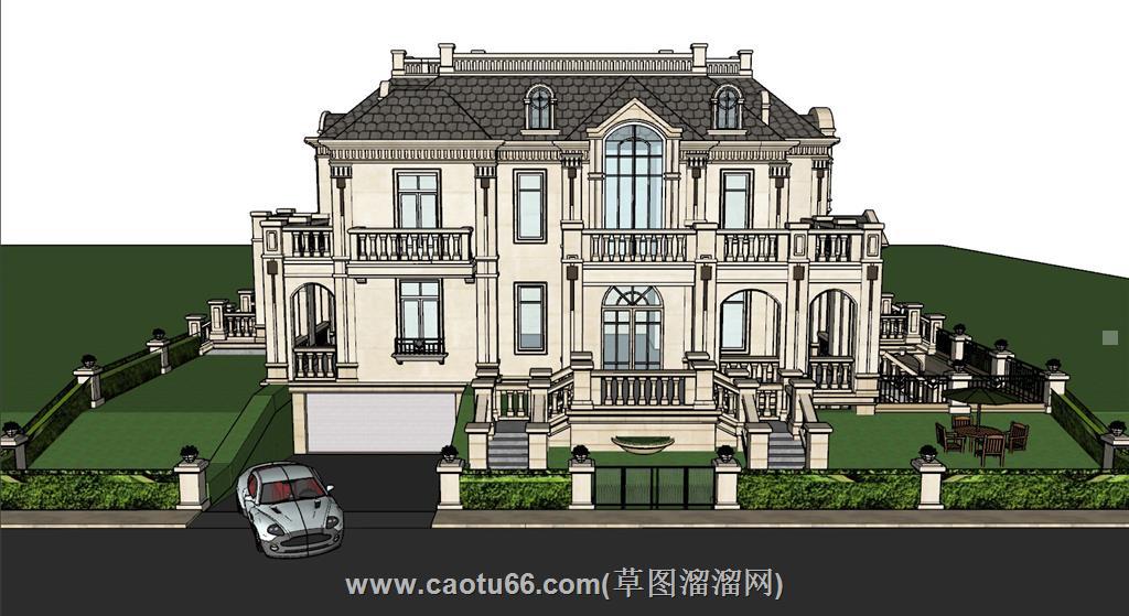 欧式别墅建筑SU模型